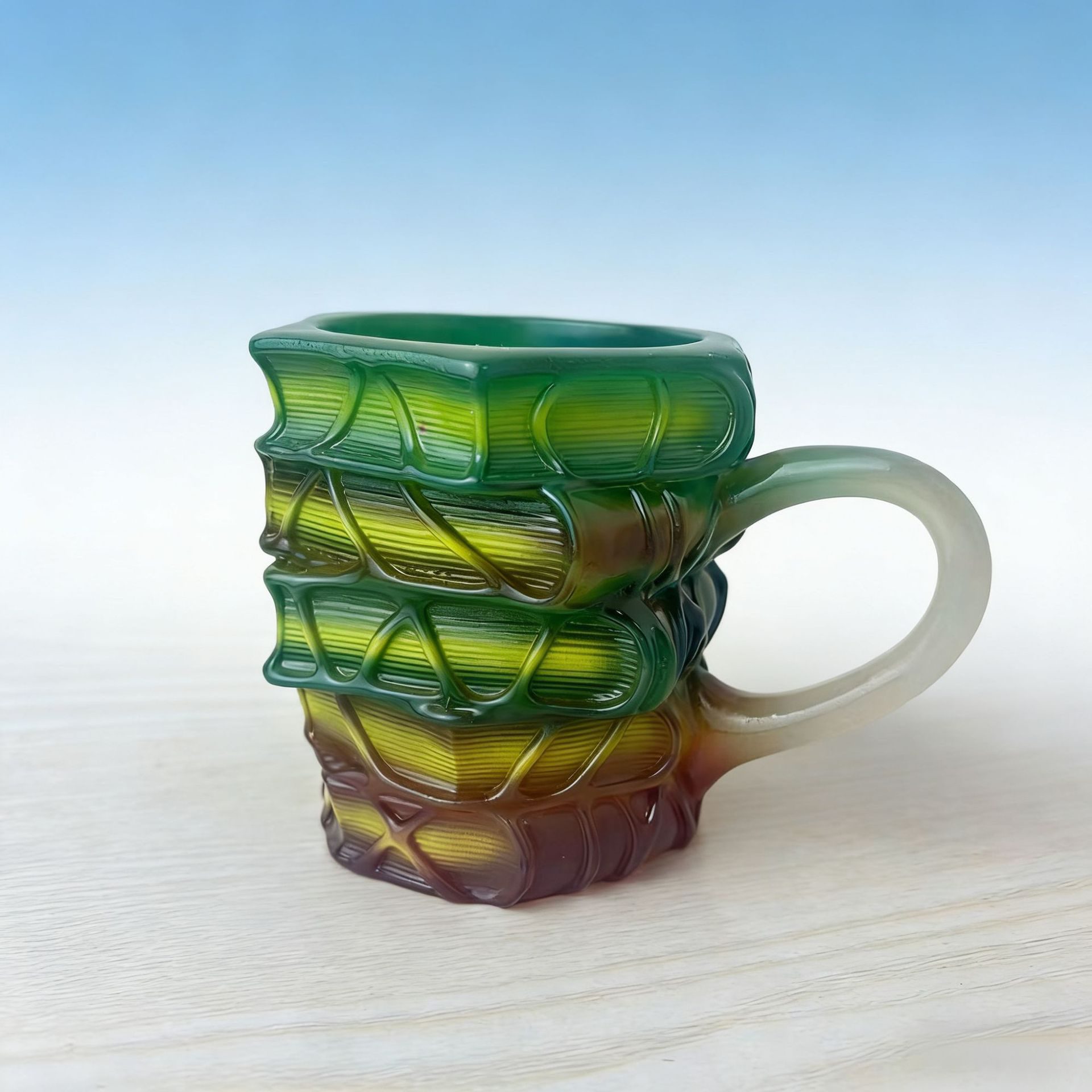 New Painted Book Mug, 3D Painted Stacked?Book Shaped Coffee Mug - Image 5