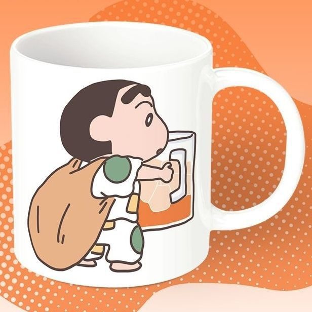 Crayon Shin-chan Ins-Style Cute Cartoon Mug, High-Grade White Jade Ceramic Water Cup for Home Office Milk Coffee - Image 4