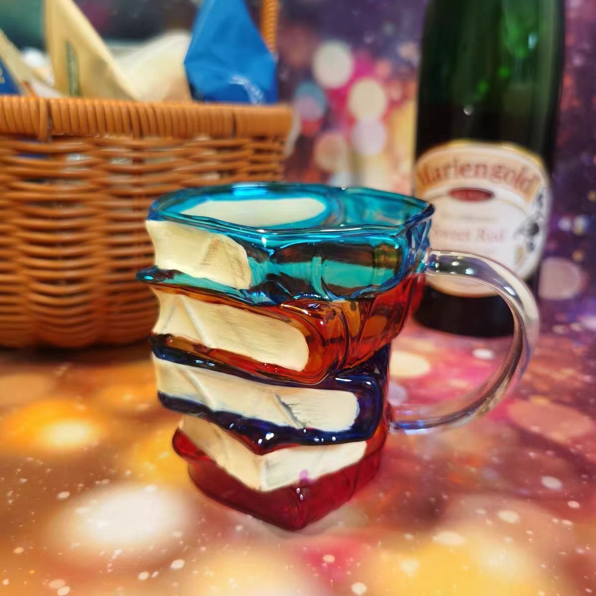 Stylish Book Shaped Glass Mug, Art Book Coffee Cup, High Aesthetic Hand Blown Glass Cup for Home & Office - Image 4