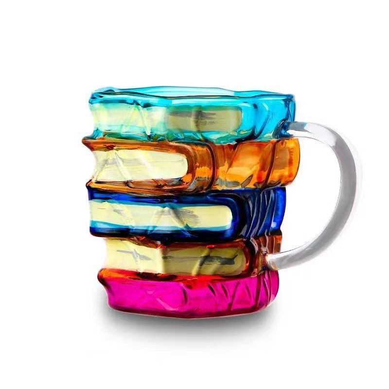 Stylish Book Shaped Glass Mug, Art Book Coffee Cup, High Aesthetic Hand Blown Glass Cup for Home & Office - Image 3