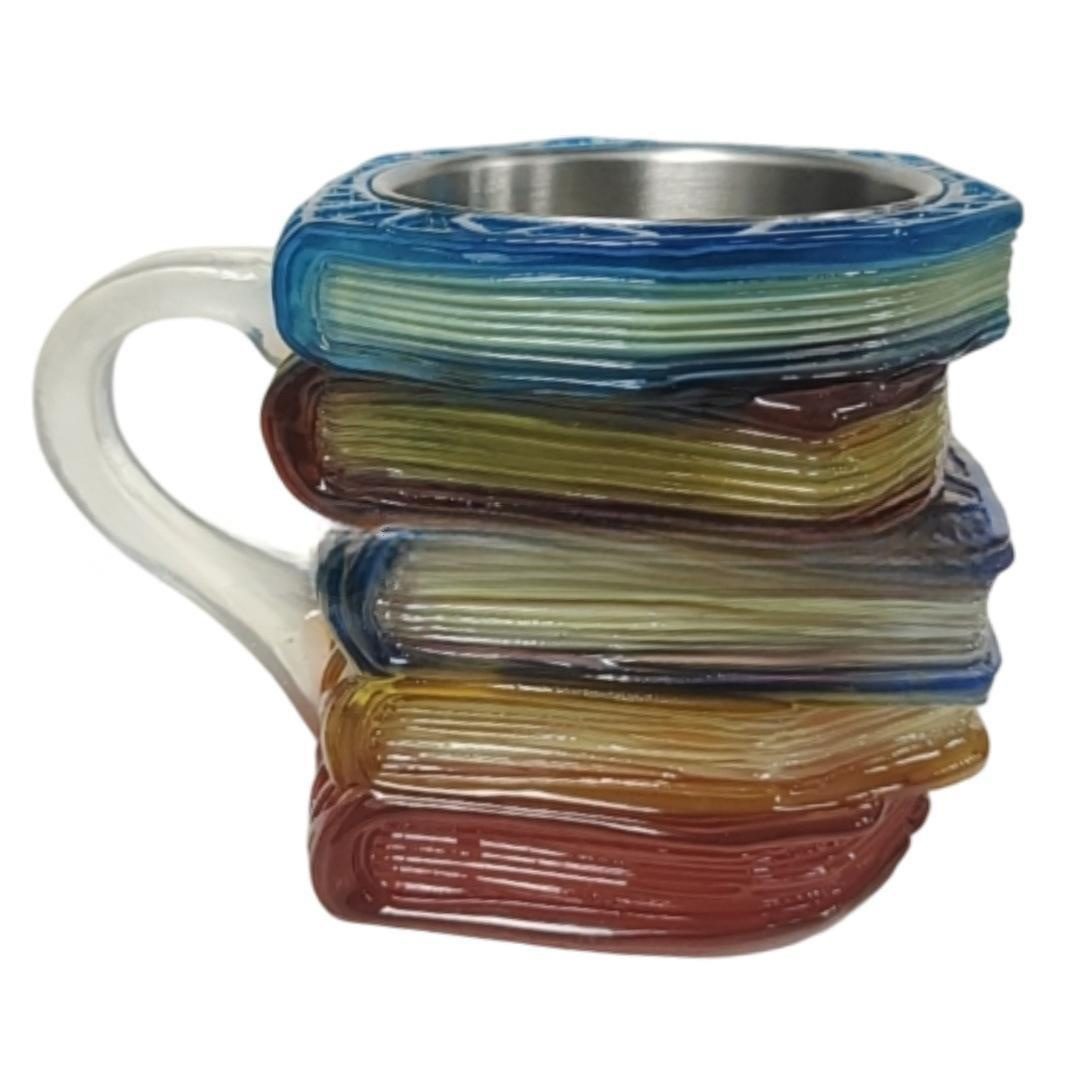 Painted Book Mug, Creative Book Shaped Coffee Mug, Decorative Breakfast Cup for Home Desktop Ornament - Image 3