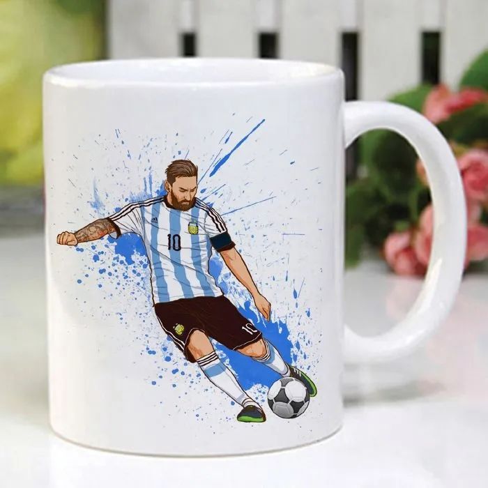 Argentina Messi Ceramic Mug World Cup Football Souvenir DIY Gift for Men Coffee Water Cup