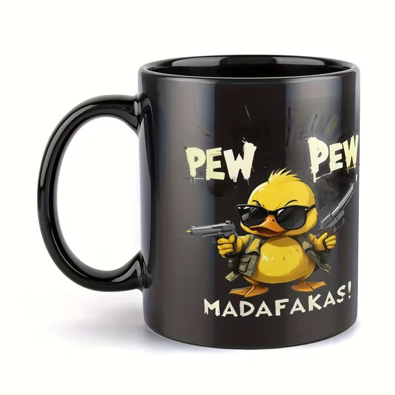 11oz Ceramic Coffee Mug, Cute Little Duck Pattern Gift for Gamers