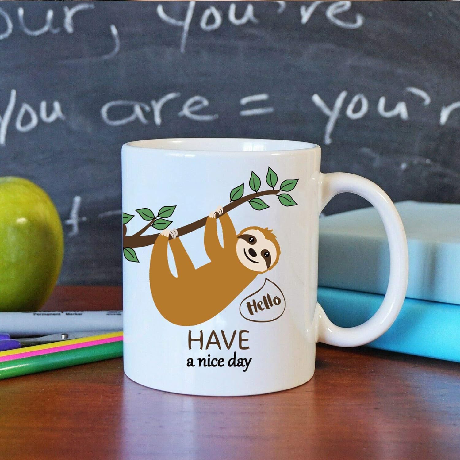 11oz Ceramic Coffee Mug, Ins-Style High-Appearance Creative Sloth Cartoon Water Cup