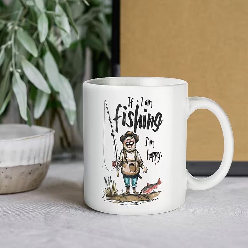 11oz Ceramic Coffee Mug, Nice Gift for Fishing Lovers