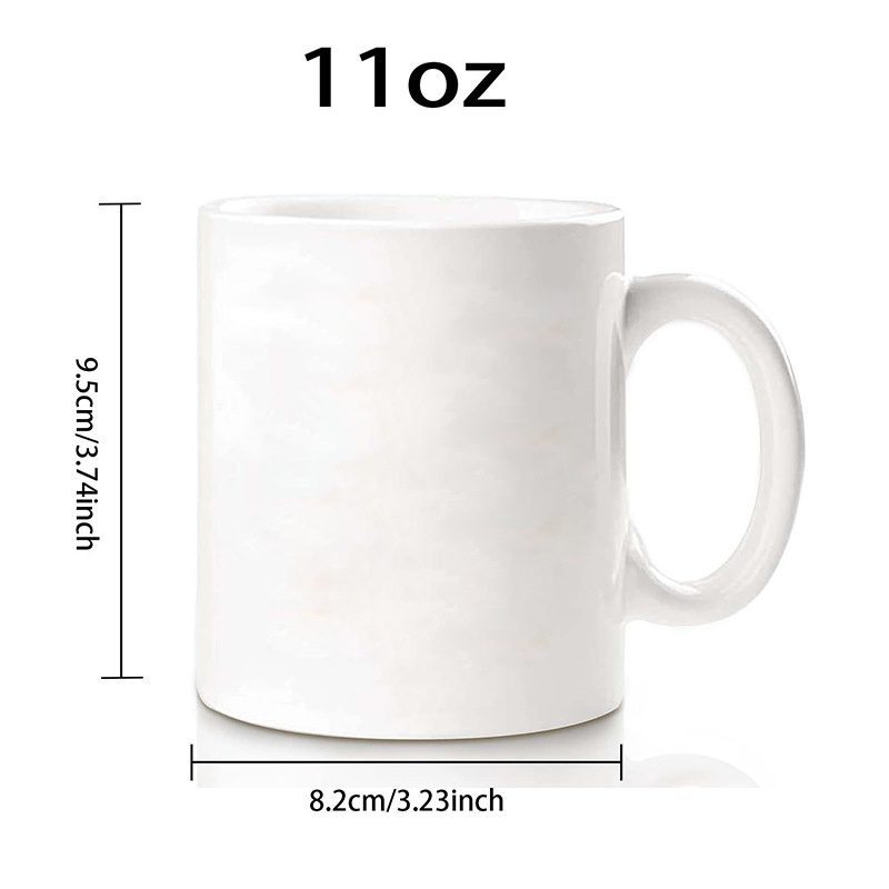 11oz Black Cat White Porcelain Coffee Mug, Fun Birthday Gift Cup - Image 3