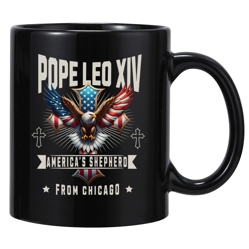 New Pope Leo XIV Ceramic Coffee Mug, DA POPE LEO XIV Modern-Art Style Tea Water Cup - Image 5