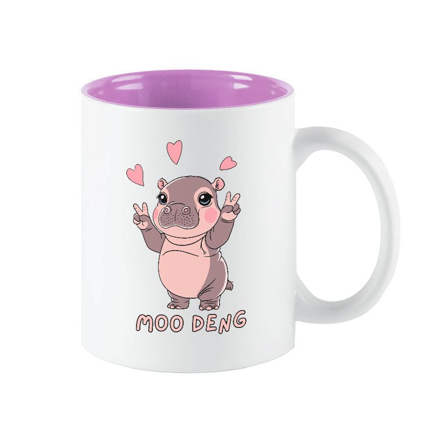 Hippo Moo Deng Ceramic Coffee Mug, Halloween Themed Tea Water Cup